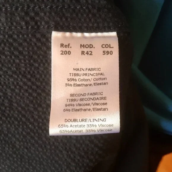 *Carven Turquoise Navy Blue Colorblock Fit and Flare Dress Size 2 Pockets - Picture 6 of 7